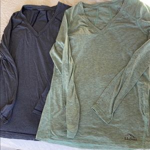 Lot of 2, trail/fitness L.L. Bean long sleeve tees